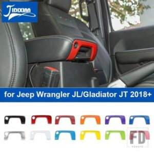 ジープ アームレストボックスロックキー穴装飾カバーラングラー JL グラディエーター JT 2018-24 アップ