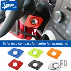 ジープ エンジンスタートストップキー穴装飾カバーラングラー JK 2007-2017 パトリオット用コンパス用