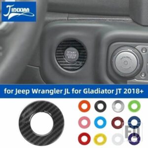 ジープ ラングラー JL グラディエーター JT 2018 アップ車内スタートストップボタンノブスイッチ装飾リングカバー