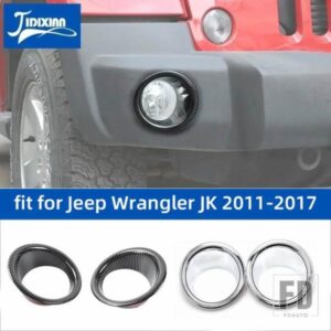 ジープ フロントフォグライトランプ装飾カバーステッカーラングラー JK 2007 2008 2009 2010-2017 外装アクセサリー