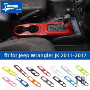 ジープ ラングラー JK 2011-17 インテリアギアシフトパネルフロントカップホルダー装飾カバー
