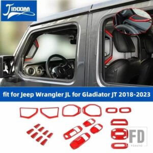 ジープ 赤車内装飾キットカバーラングラー JL グラディエーター JT 2018-23 アクセサリー