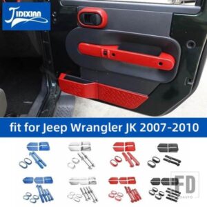 ジープ ラングラー JK 2007 2008 2009 2010 インテリアドアハンドルボウルパネル装飾カバーアクセサリースタイリング