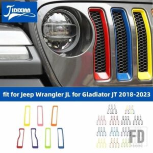 ジープ ラングラー JL グラディエーター JT 2018-23 車外装フロントグリルメッシュ装飾カバー