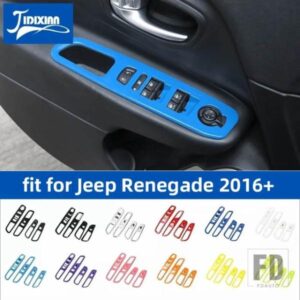 ジープ インテリアウィンドウリフトボタンパネル装飾カバーレネゲード 2016-24