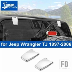 ジープ 車外装リアドアテールゲートガラスヒンジ装飾カバーアクセサリーラングラー TJ 1997-00-2006