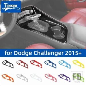 車内ギアシフトカップホルダー装飾パネルカバーダッジチャレンジャー 2015-19 アップアクセサリー
