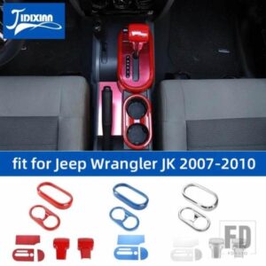 ジープ ギアシフトパネルカップホルダー装飾カバーラングラー JK 2007 2008 2009 2010 インテリアアクセサリー