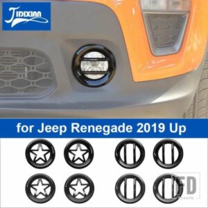 ジープ フロントフォグライトランプ装飾カバーレネゲード 2019-24 アップランプフードアクセサリー