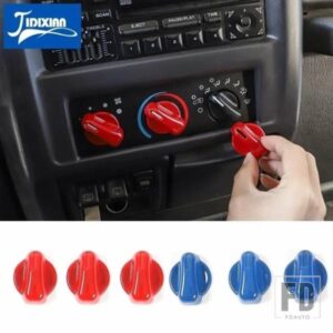 ジープ 車内空調スイッチノブ装飾カバーラングラー TJ 1997-00-2006 アクセサリー