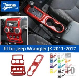 ジープ センターコンソール空調スイッチギアパネル装飾カバーラングラー JK 2011-2017 カーアクセサリー