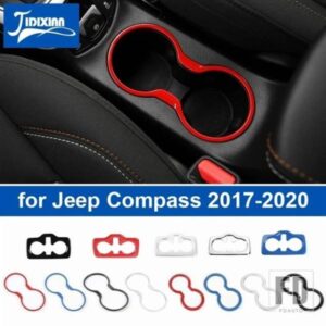 ジープ ABS 車内フロントリアウォーターカップホルダーパネル装飾カバートリムコンパス 2017-20