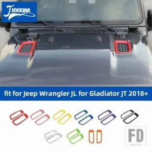 ジープ エンジンフードエアアウトレットベント装飾カバーラングラー JL グラディエーター JT 2018-24 2025