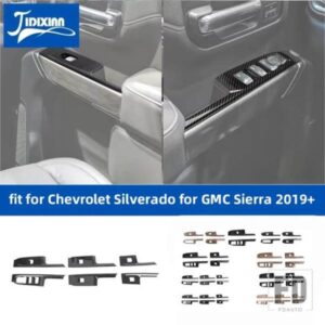 シボレー シルバラード GMC シエラ 2019-24 窓リフトボタンパネル装飾カバー