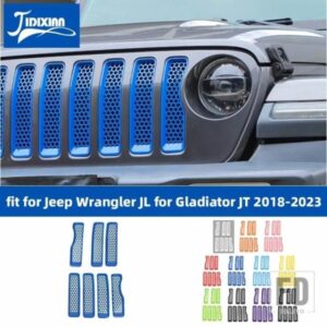 ジープ ラングラー JL グラディエーター JT 2018-23 フロントグリルメッシュ装飾カバーアクセサリー