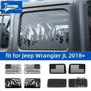 ジープ リアウィンドウ装飾デカールカバーステッカー ラングラー JL 2/4 ドア 2018-24 アップ