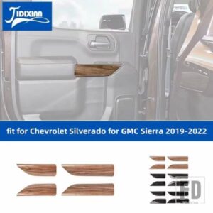 シボレー ドアインナーパネル装飾カバーシルバラード GMC シエラ 2019-22 インテリアアクセサリー