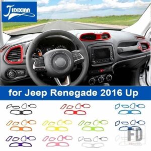 ジープ 車インテリアセンターコンソールダッシュボード空調ベントアウトレット装飾カバーレネゲード 2016 2017 2018 アップ