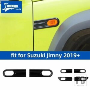 スズキ ジムニー 2019-24 アップカーフェンダーターンシグナライトランプ装飾カバーブラック