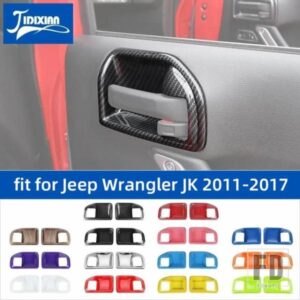 ジープ インテリアアクセサリー ラングラー JK 2 ドア 2011-2017 内側フロントドアハンドルボウル装飾カバーステッカー
