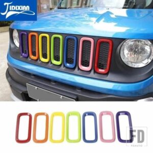 ジープ カラフルなフロントグリル装飾カバーレネゲード 205 2016 2017 2018 車外装レーシンググリルアクセサリー