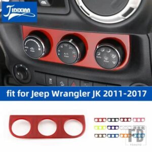 ジープ ラングラー JK 2011-2017 カーインテリア空調スイッチノブパネル装飾カバーアクセサリースタイリング