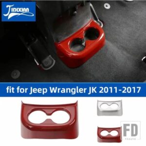 ジープ ラングラー JK 2011-17 車内リアウォーターカップホルダー装飾カバーアクセサリー