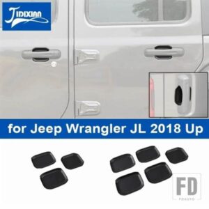 ジープ マットブラック車外装リアテールテールゲートドアハンドルボウル装飾カバーラングラー JL 2018-23