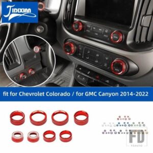 シボレー コロラド 2014-2022 GMC キャニオン 2014-2022 車内中央コンソールノブ装飾リングカバー