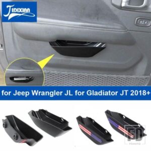 ジープ 片付けフロントドアハンドル収納ボックス ラングラー JL グラディエーター JT 2018 2021-24 アップ用