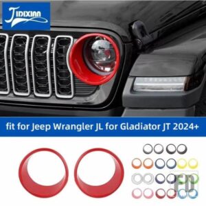 ジープ 車外装ヘッドライトライトランプ装飾カバーラングラー JL グラディエーター JT 2024 2025