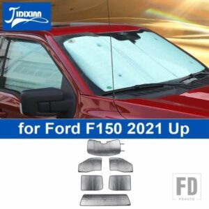 フォード 車フロントリアフロントガラスウィンドウサンシェードサンシェード UV 断熱パッドカバー F150 2021-23 アップ