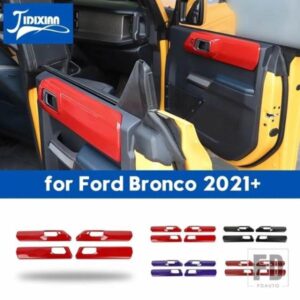 フォード ABS 車インナードアハンドルパネル装飾カバーブロンコ 4 ドア 2021-23 アップインテリアアクセサリー