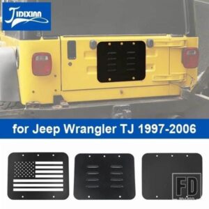 ジープ リアドアスペアタイヤテールゲート排気アウトレットベントパネルカバーラングラー TJ 1997-2006 アクセサリー