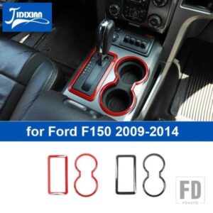 フォード ギアシフトパネルカップホルダー装飾リングカバー F150 2009-14 インテリアアクセサリー