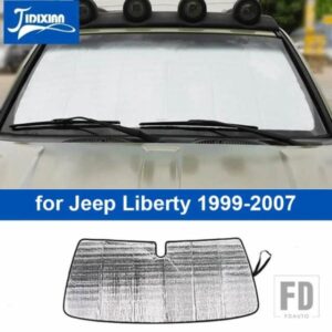 ジープ フロントガラスサンバイザーシェードサンシェード抗紫外線カバーリバティ 1999 2000 2001-2007 カーアクセサリー