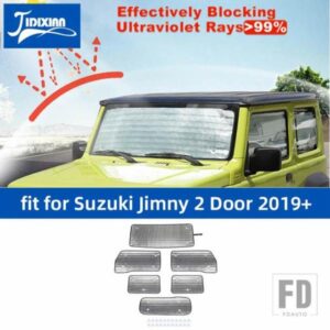 スズキ ジムニー 2 ドア 2019-24 アップ車フロントリアフロントガラス窓サンシェードカバー絶縁パッド