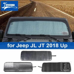 ジープ サンバイザーフロント抗 UV フロントガラスサンシェードカバーラングラー JL グラディエーター JT 2018-23