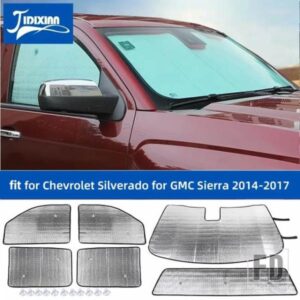 シボレー シルバラード GMC シエラ 2014-16 フロントリアフロントガラスウィンドウサンシェードカバー