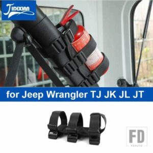 ジープ ブラック 車ロールバー消火器ホルダー包帯 ラングラー TJ JK JL 1997 グラディエーター JT 2018