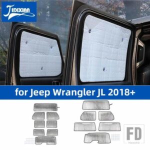 ジープ ラングラー JL 2018 アップ窓サンバイザーフロントガラス抗 UV サンシェードカバー絶縁パッド