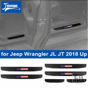 ジープ ドアシルスカッフプレートナーフバーランニングボードラングラーJL用グラディエーターJT 2018-24アップ用