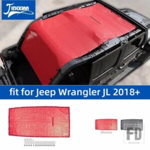 ジープ 車トップサンシェードカバー ラングラー JL 2018-24 2025 ルーフ UV メッシュ断熱ネット