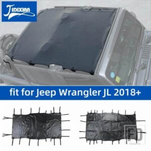 ジープ ラングラー JL 4 ドア 2018-24 2025 革車ソフトトップルーフ断熱サンシェードカバー