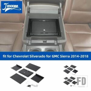 シボレー シルバラード GMC シエラ 2014 2015 216 2017 2018 カーセンターコンソールアームレスト安全収納ボックスキーコンビネーションロック