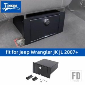 ジープ 車リア安全暗号ロック収納ボックス ラングラー JK 2007-2017 JL 2018-24用
