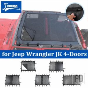 ジープ 車ソフトトップ UV 日焼け防止サンシェードカバーラングラー JK 4 ドア 2007-2017 断熱ネットアクセサリー