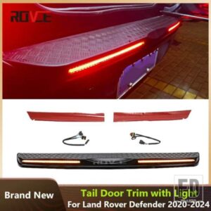 ランドローバー リアバンパーカバーガードトランクドアシルプレート拡張 LED ブレーキターニングライトディフェンダー 2020-2024