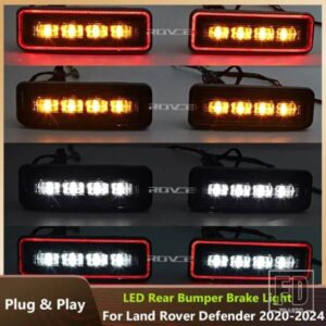 ランドローバー LED リアバンパーリフレクターテールブレーキストップランプウィンカーライトディフェンダー 2020-2023 カーアクセサリー