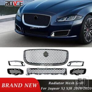 ジャガー フロントグリルアッパーラジエーターメッシュグリル XJ XJR 2016-2020 フォグランプフレームセットカーアクセサリー